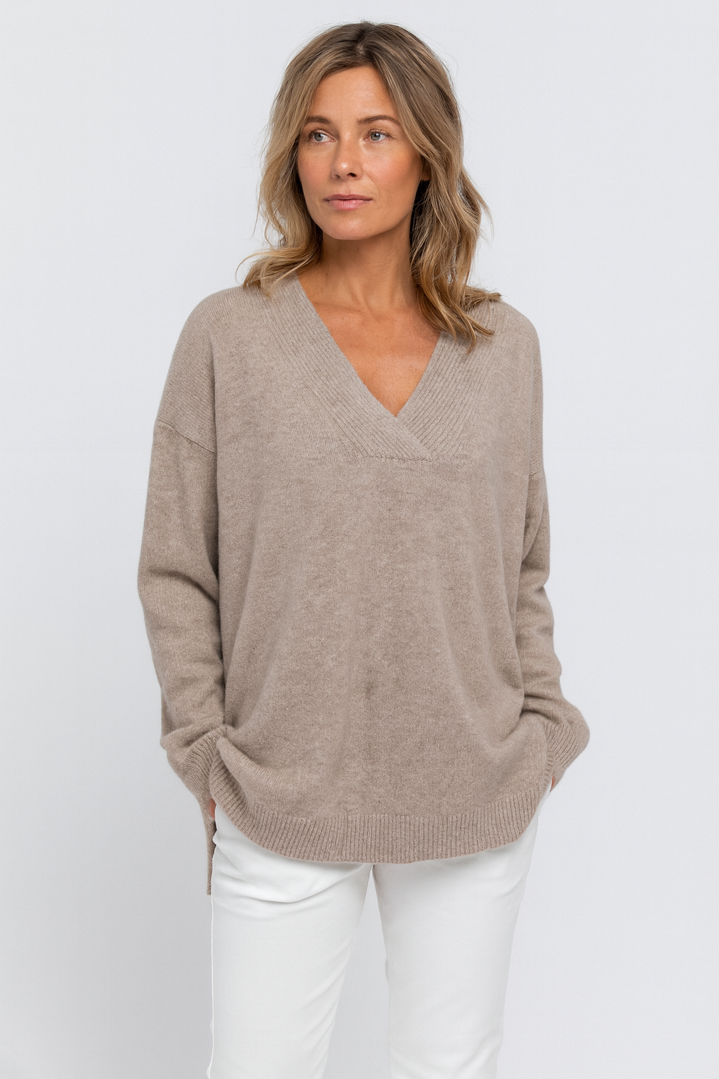 Cashmere Trui Dames met V-hals | Zachte Elegante Gebreide Trui | Amelie
