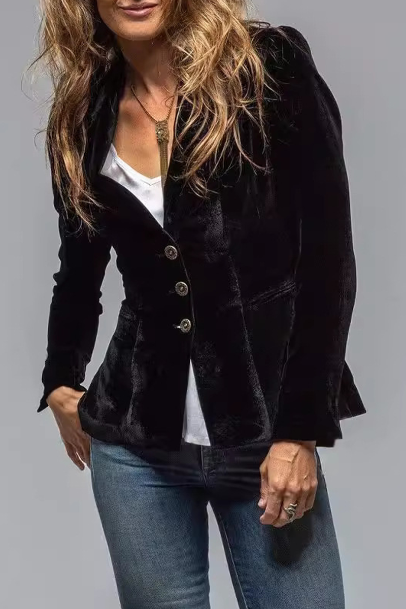 Claudette | Retro fluwelen blazer dames | Elegante slim fit jas met zakken