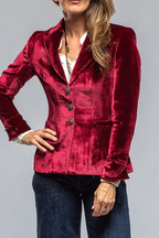 Claudette | Retro fluwelen blazer dames | Elegante slim fit jas met zakken