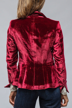 Claudette | Retro fluwelen blazer dames | Elegante slim fit jas met zakken