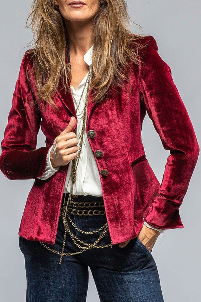 Claudette | Retro fluwelen blazer dames | Elegante slim fit jas met zakken