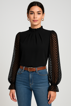 Amara | Elegante Blouse met Patroon | Vrouwelijk & Veelzijdig
