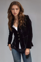 Claudette | Retro fluwelen blazer dames | Elegante slim fit jas met zakken