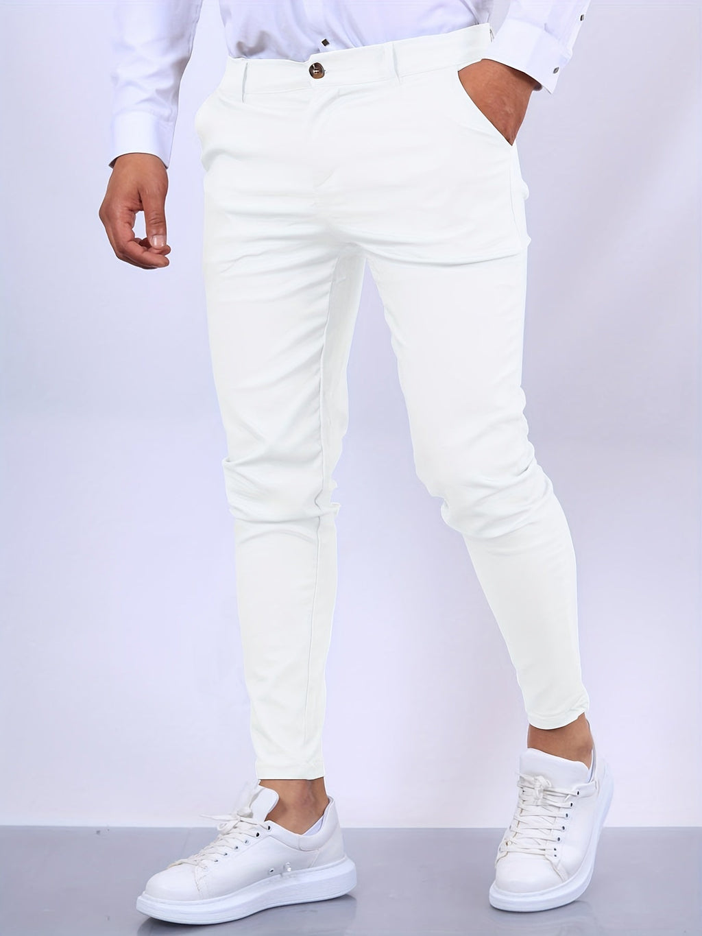 Heren Skinny-Fit Chino Broek | Slim Gesneden Trousers | Julian