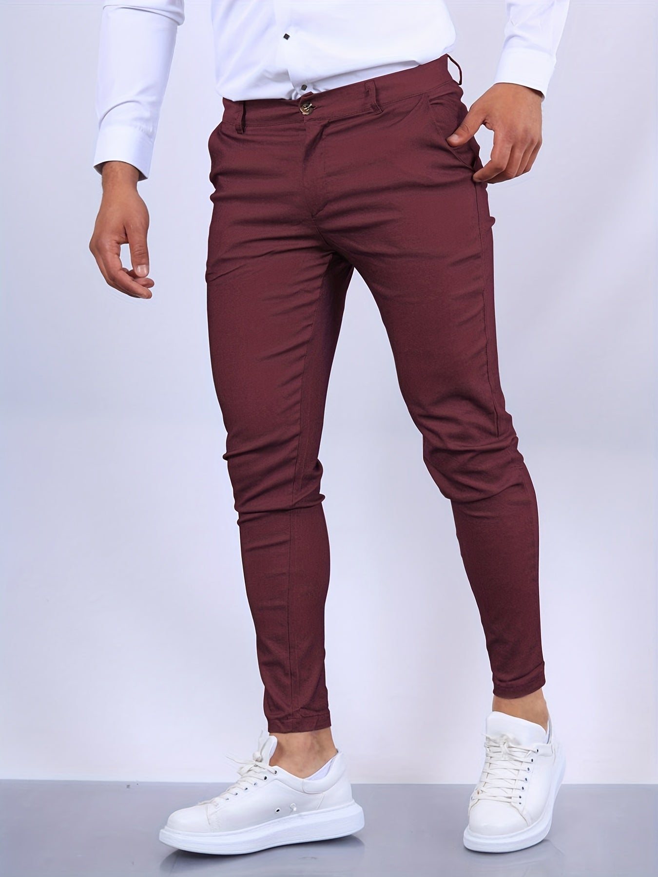 Heren Skinny-Fit Chino Broek | Slim Gesneden Trousers | Julian