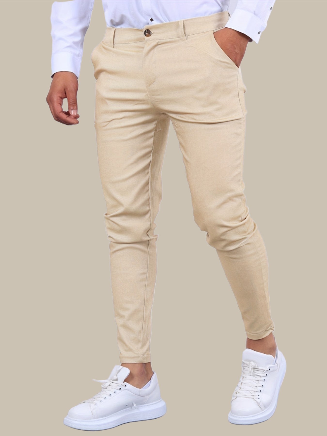 Heren Skinny-Fit Chino Broek | Slim Gesneden Trousers | Julian